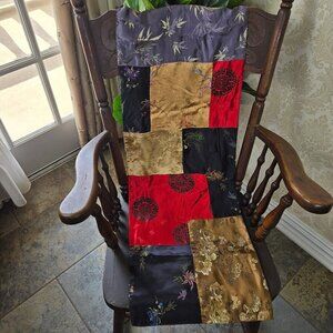 Bistro Table Runner Colorful Patchwork Asian Design Silky Feel 14" x 72"